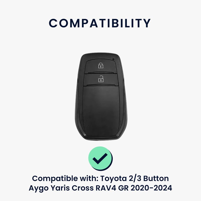 Auto si Moto - Electronice auto - Accesorii electronice auto - Husa cheie Kwmobile Toyota 2, 3 butoane Aygo Yaris Cross RAV4 GR 2020-2024, anti-alunecare, TPU, negru, albastru - Infinity.ro