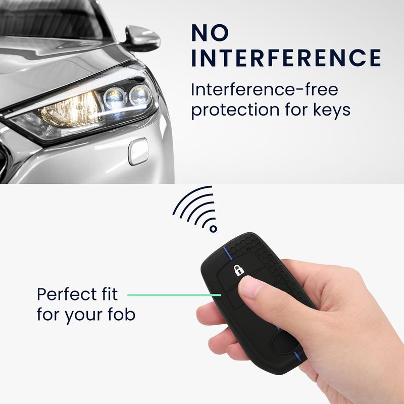 Auto si Moto - Electronice auto - Accesorii electronice auto - Husa cheie Kwmobile Toyota 2, 3 butoane Aygo Yaris Cross RAV4 GR 2020-2024, anti-alunecare, TPU, negru, albastru - Infinity.ro