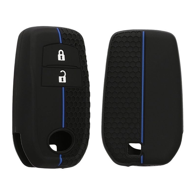 Auto si Moto - Electronice auto - Accesorii electronice auto - Husa cheie Kwmobile Toyota 2, 3 butoane Aygo Yaris Cross RAV4 GR 2020-2024, anti-alunecare, TPU, negru, albastru - Infinity.ro