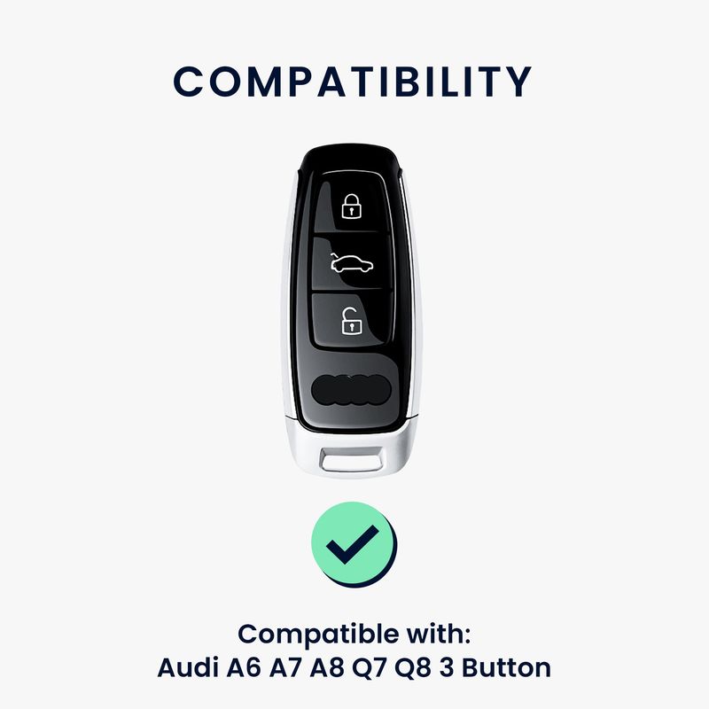 Auto si Moto - Electronice auto - Accesorii electronice auto - Husa pentru cheie auto Kwmobile pentru Audi A6, A7, A8, Q7, anti-alunecare, piele naturala, albastru - Infinity.ro