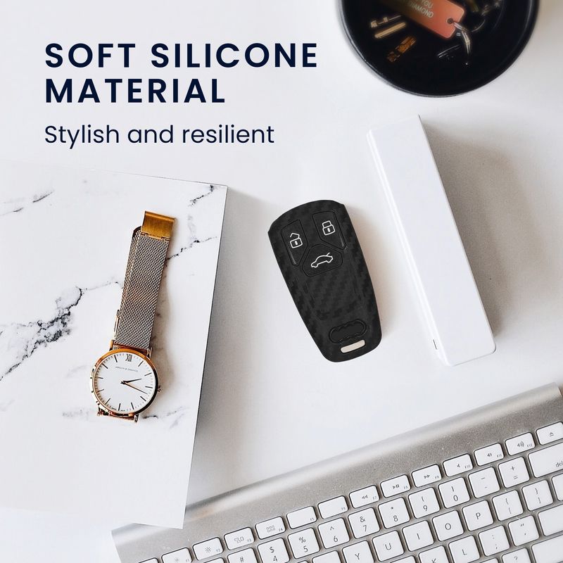 Auto si Moto - Electronice auto - Accesorii electronice auto - Husa pentru cheie auto Kwmobile pentru Audi A4 S4 RS4 B9, A5 F5 S5 RS5, A6, A7 C8, anti-alunecare, TPU, negru - Infinity.ro