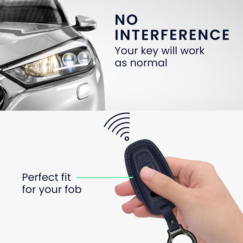 Auto si Moto - Electronice auto - Accesorii electronice auto - Husa pentru cheie auto Kwmobile pentru Audi A6, A7, A8, Q7, anti-alunecare, piele naturala, albastru - Infinity.ro