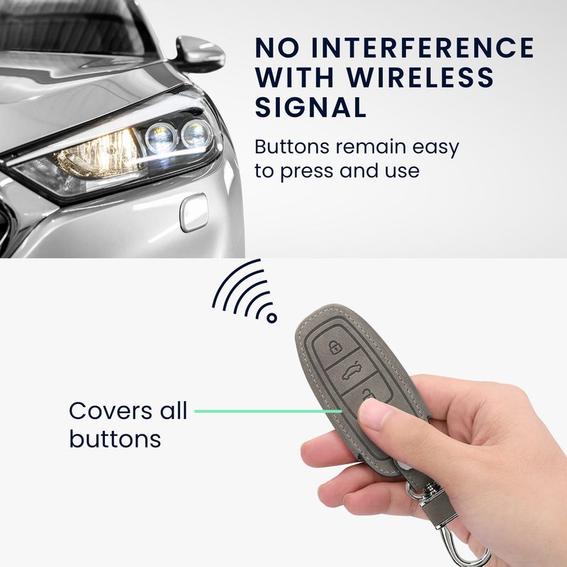 Auto si Moto - Electronice auto - Accesorii electronice auto - Husa pentru cheie auto Kwmobile pentru Audi A6, A7, A8, Q7, anti-alunecare, design dungi, piele ecologica, gri - Infinity.ro