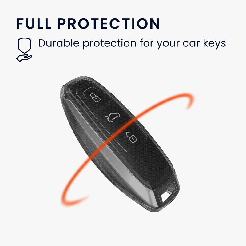 Auto si Moto - Electronice auto - Accesorii electronice auto - Husa pentru cheie auto Kwmobile pentru Audi A6, A7, A8, Q7, anti-alunecare, TPU, negru, transparent - Infinity.ro