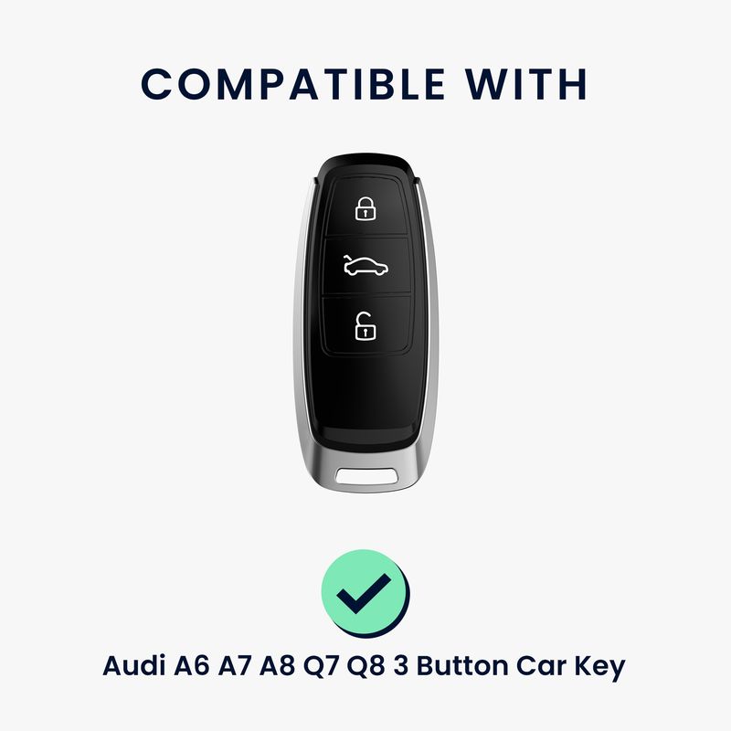 Auto si Moto - Electronice auto - Accesorii electronice auto - Husa pentru cheie auto Kwmobile pentru Audi A6, A7, A8, Q7, anti-alunecare, TPU, negru, transparent - Infinity.ro