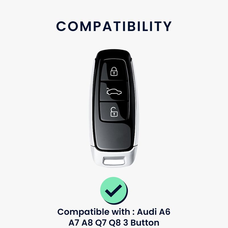 Auto si Moto - Electronice auto - Accesorii electronice auto - Husa pentru cheie auto Kwmobile pentru Audi A6, A7, A8, Q7, anti-alunecare, TPU, negru - Infinity.ro