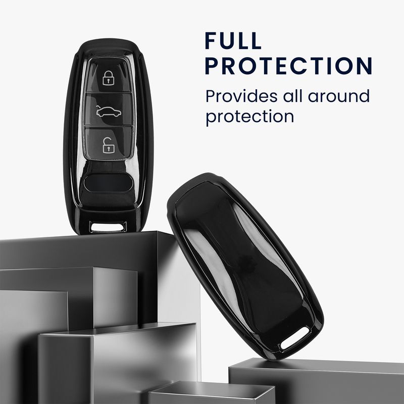 Auto si Moto - Electronice auto - Accesorii electronice auto - Husa pentru cheie auto Kwmobile pentru Audi A6, A7, A8, Q7, anti-alunecare, TPU, negru - Infinity.ro