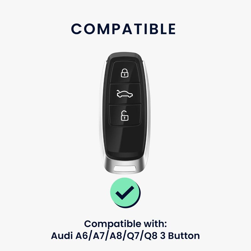 Auto si Moto - Electronice auto - Accesorii electronice auto - Husa pentru cheie auto Kwmobile pentru Audi A6, A7, A8, Q7, anti-alunecare, piele ecologica, negru - Infinity.ro