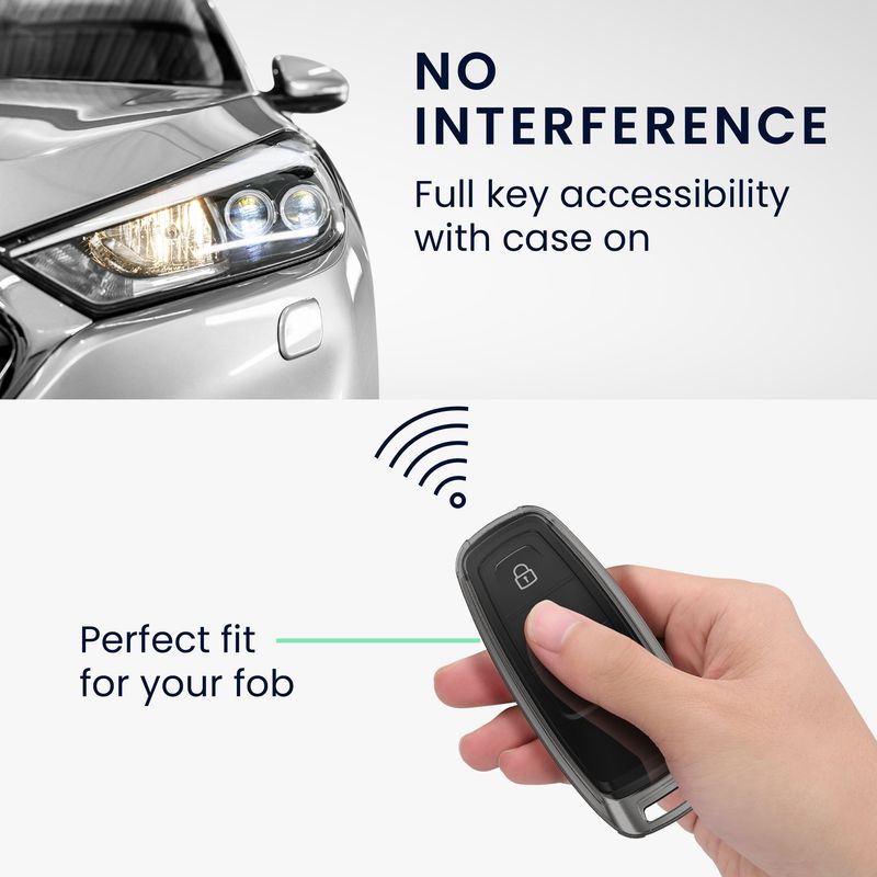 Auto si Moto - Electronice auto - Accesorii electronice auto - Husa pentru cheie auto Kwmobile pentru Audi A6, A7, A8, Q7, anti-alunecare, TPU, negru, transparent - Infinity.ro