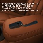 Auto si Moto - Electronice auto - Accesorii electronice auto - Husa pentru cheie auto Kwmobile pentru Audi A6, A7, A8, Q7, prindere cu inel, anti-alunecare, piele naturala, albastru - Infinity.ro