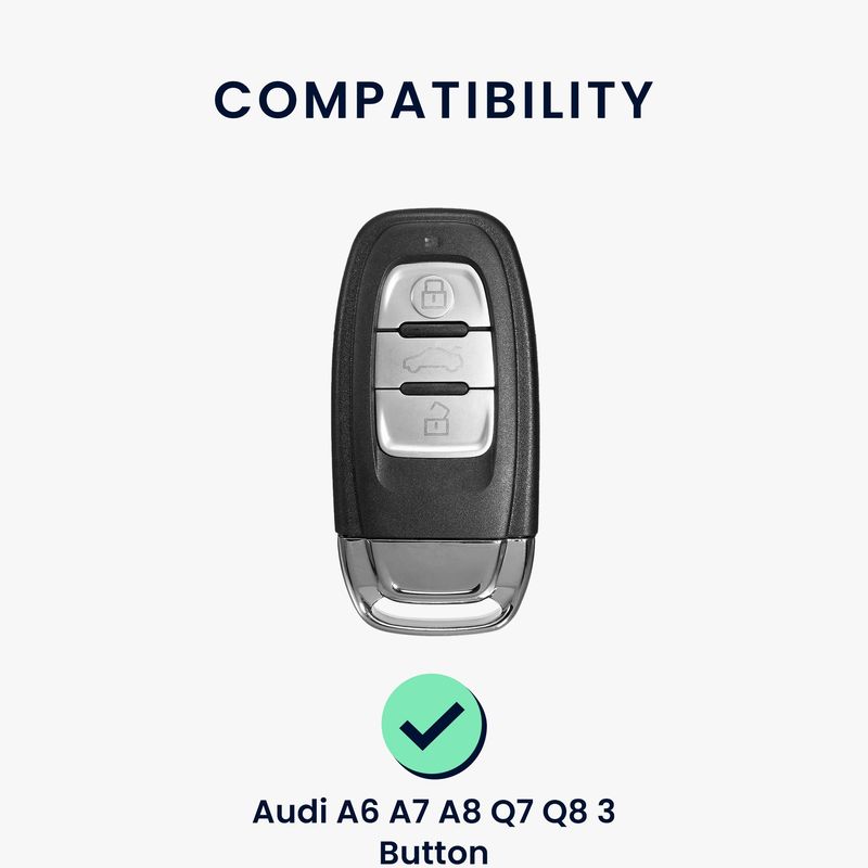 Auto si Moto - Electronice auto - Accesorii electronice auto - Husa pentru cheie auto Kwmobile pentru Audi A6, A7, A8, Q7, protectie la zgarieturi, TPU, argintiu - Infinity.ro