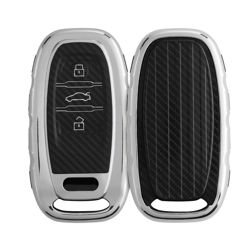 Auto si Moto - Electronice auto - Accesorii electronice auto - Husa pentru cheie auto Kwmobile pentru Audi A6, A7, A8, Q7, protectie la zgarieturi, TPU, argintiu - Infinity.ro