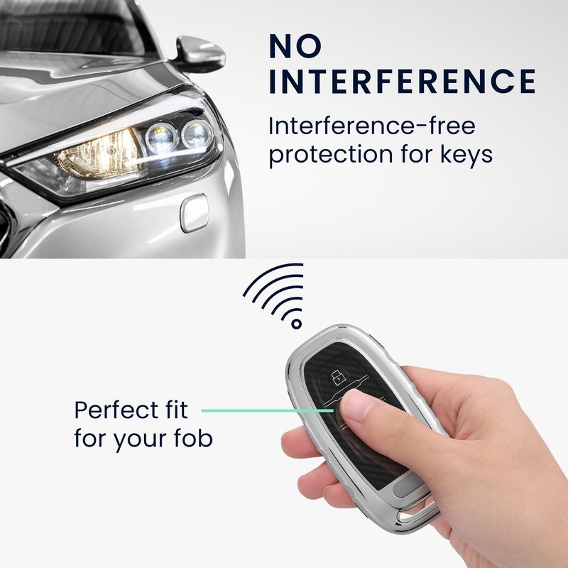 Auto si Moto - Electronice auto - Accesorii electronice auto - Husa pentru cheie auto Kwmobile pentru Audi A6, A7, A8, Q7, protectie la zgarieturi, TPU, argintiu - Infinity.ro