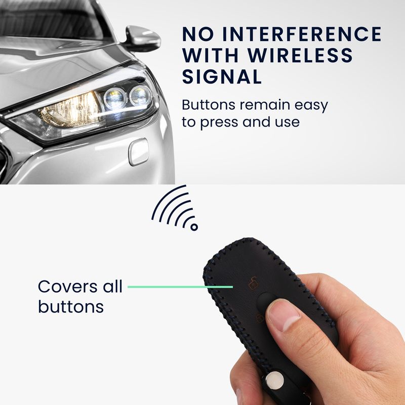 Auto si Moto - Electronice auto - Accesorii electronice auto - Husa pentru cheie auto Kwmobile pentru BMW, protectie la zgarieturi, piele naturala, albastru - Infinity.ro