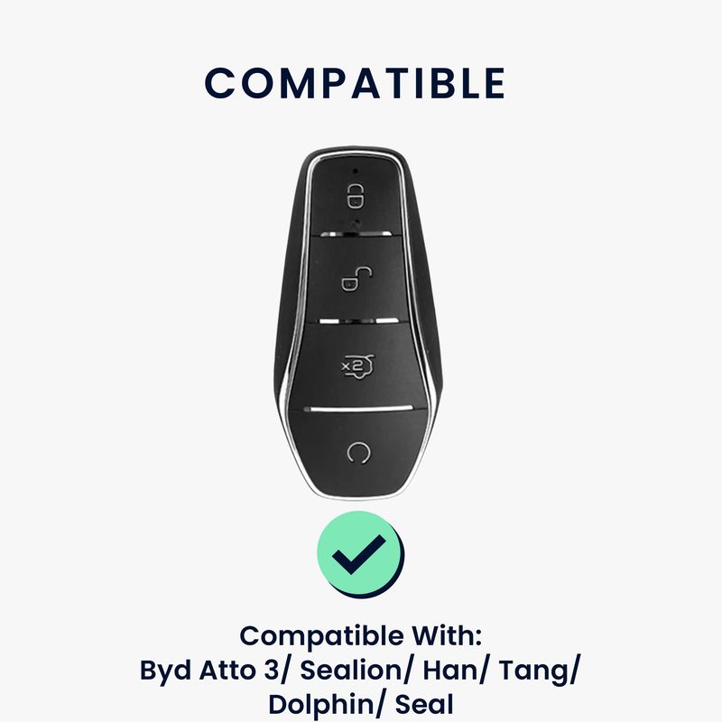 Auto si Moto - Electronice auto - Accesorii electronice auto - Husa pentru cheie auto Kwmobile pentru BYD Atto 3, Atto 2, Sealion, Han, anti-alunecare, piele naturala, albastru - Infinity.ro