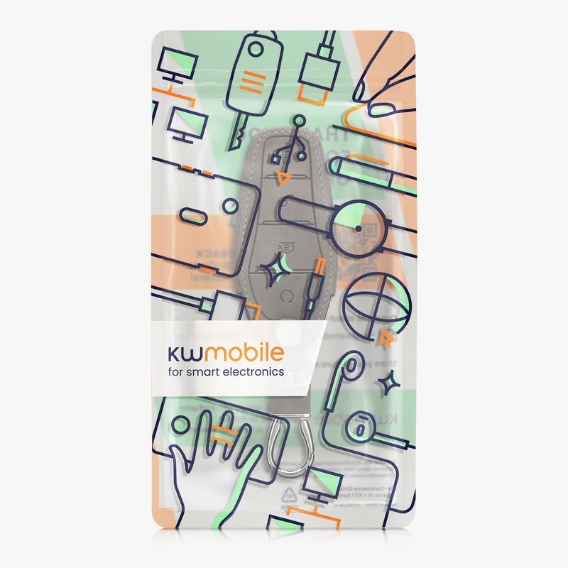 Auto si Moto - Electronice auto - Accesorii electronice auto - Husa pentru cheie auto Kwmobile pentru BYD Atto 3, Atto 2, Sealion, Han, anti-alunecare, piele ecologica, gri - Infinity.ro