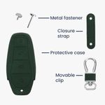 Auto si Moto - Electronice auto - Accesorii electronice auto - Husa pentru cheie auto Kwmobile pentru BYD Atto 3, Atto 2, Sealion, Han, anti-alunecare, piele ecologica, verde - Infinity.ro