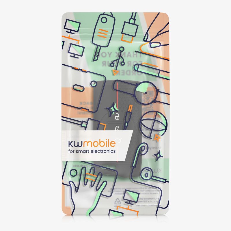 Auto si Moto - Electronice auto - Accesorii electronice auto - Husa pentru cheie auto Kwmobile pentru DR 6.0, 5.0, anti-alunecare, TPU, negru, rosu - Infinity.ro