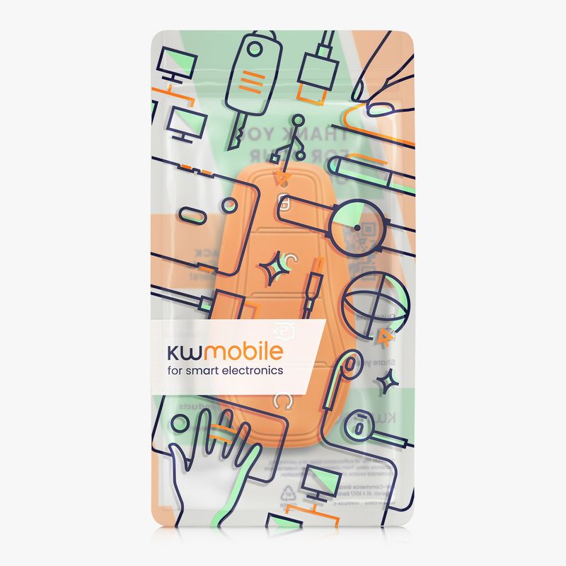 Auto si Moto - Electronice auto - Accesorii electronice auto - Husa pentru cheie auto Kwmobile pentru BYD Atto 3, Atto 2, Sealion, Han, anti-alunecare, TPU, portocaliu - Infinity.ro