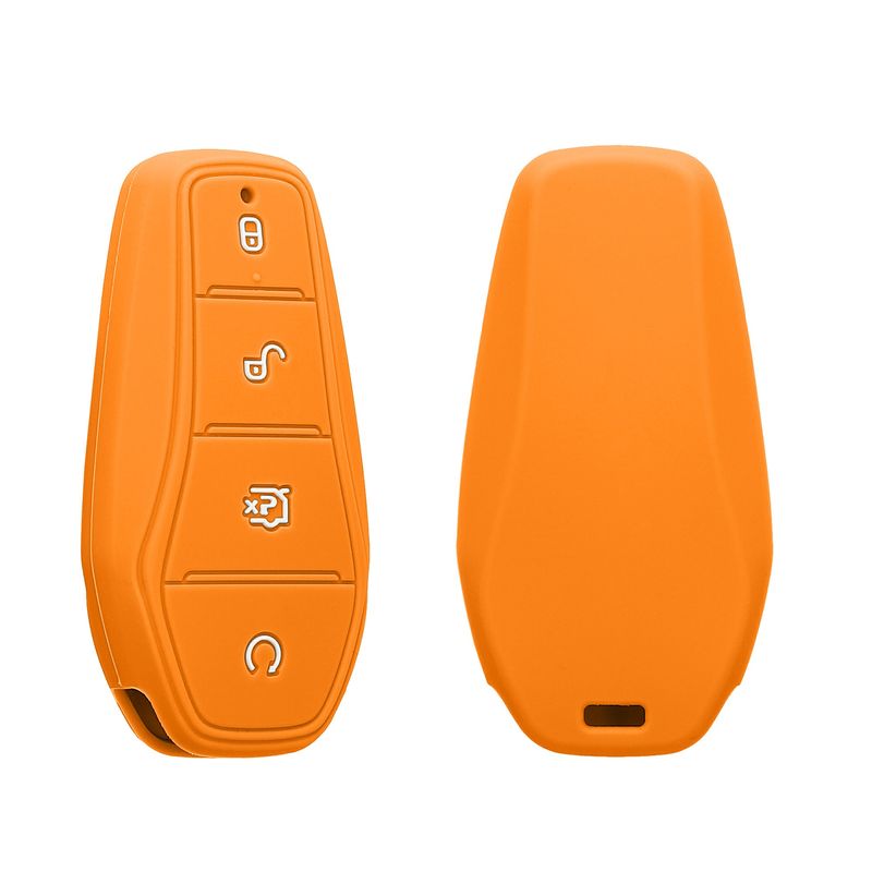 Auto si Moto - Electronice auto - Accesorii electronice auto - Husa pentru cheie auto Kwmobile pentru BYD Atto 3, Atto 2, Sealion, Han, anti-alunecare, TPU, portocaliu - Infinity.ro