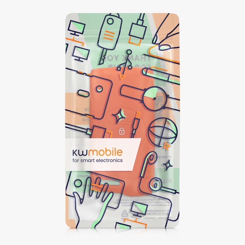 Auto si Moto - Electronice auto - Accesorii electronice auto - Husa pentru cheie auto Kwmobile pentru DR 6.0, 5.0, anti-alunecare, TPU, portocaliu - Infinity.ro