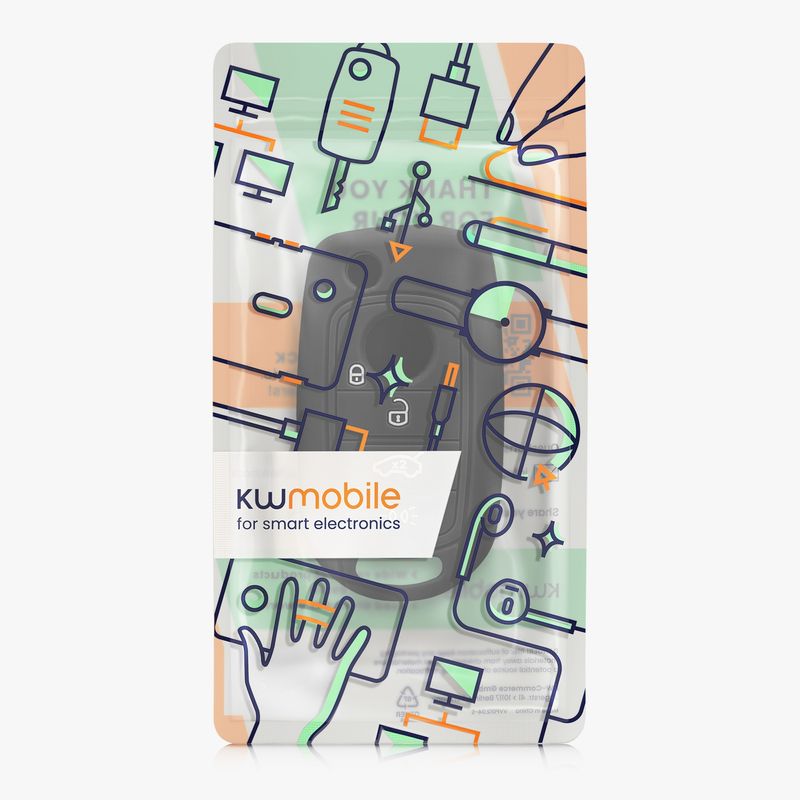 Auto si Moto - Electronice auto - Accesorii electronice auto - Husa pentru cheie auto Kwmobile pentru Fiat 500, Fiat 500X, Fiat Tipo, anti-alunecare, TPU, negru - Infinity.ro