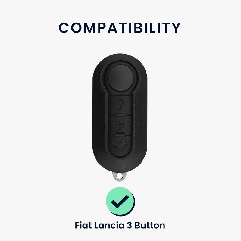Auto si Moto - Electronice auto - Accesorii electronice auto - Husa pentru cheie auto Kwmobile pentru Fiat, Lancia 500, 500 C, 500L, 500X, anti-alunecare, TPU, alb, auriu - Infinity.ro