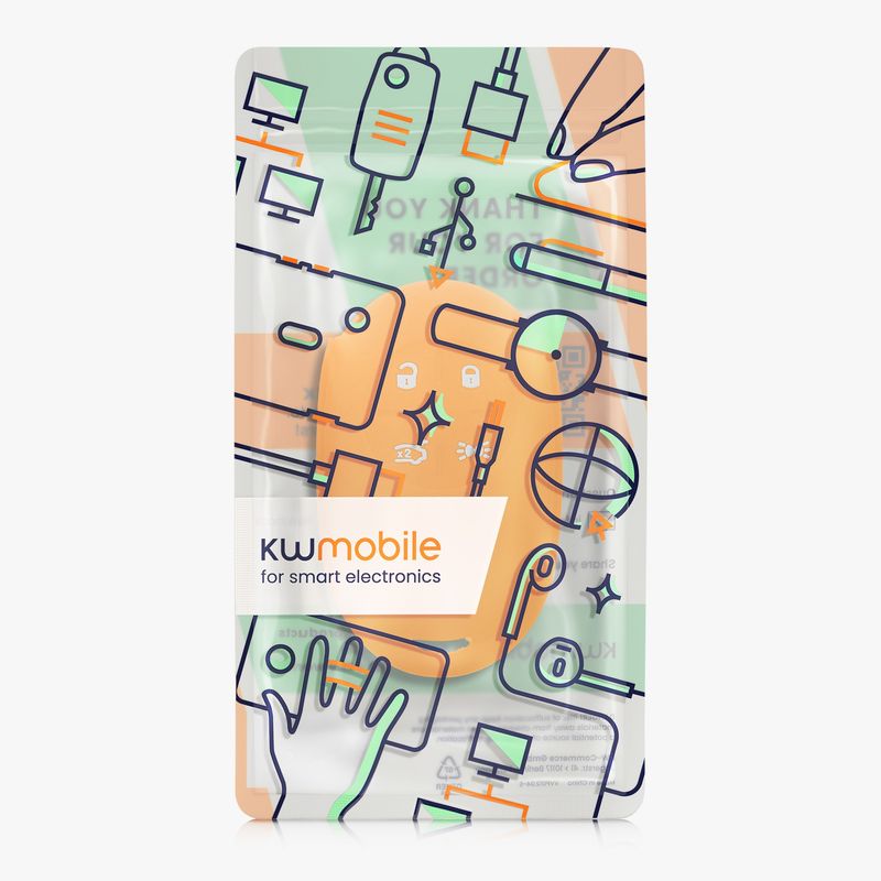 Auto si Moto - Electronice auto - Accesorii electronice auto - Husa pentru cheie auto Kwmobile pentru Fiat 500E 4-butoane cheie auto, anti-alunecare, TPU, portocaliu - Infinity.ro