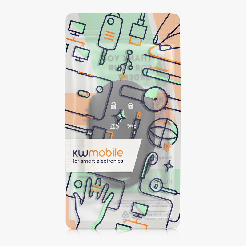 Auto si Moto - Electronice auto - Accesorii electronice auto - Husa pentru cheie auto Kwmobile pentru Fiat 500E 4-butoane cheie auto, anti-alunecare, TPU, gri - Infinity.ro