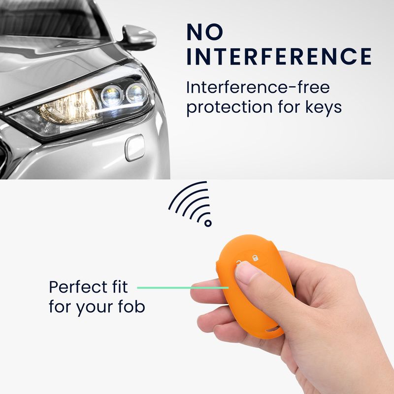 Auto si Moto - Electronice auto - Accesorii electronice auto - Husa pentru cheie auto Kwmobile pentru Fiat 500E 4-butoane cheie auto, anti-alunecare, TPU, portocaliu - Infinity.ro