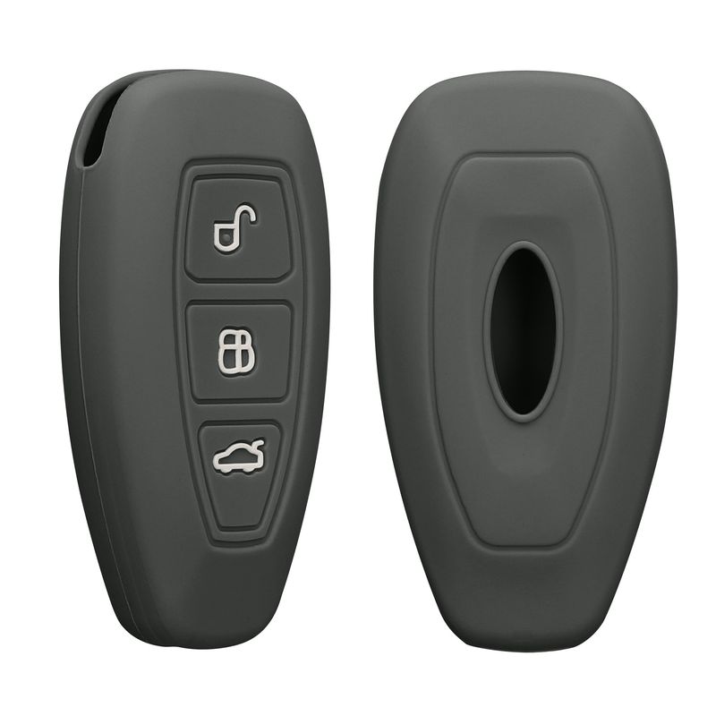 Auto si Moto - Electronice auto - Accesorii electronice auto - Husa pentru cheie auto Kwmobile pentru Ford Fiesta IV, Focus III, Galaxy, Fusion, anti-alunecare, TPU, gri - Infinity.ro