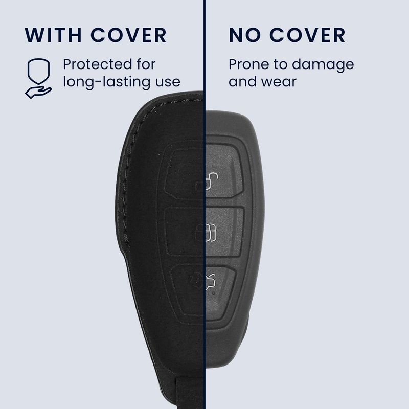 Auto si Moto - Electronice auto - Accesorii electronice auto - Husa pentru cheie auto Kwmobile pentru Ford Fiesta IV, Focus III, Galaxy, Fusion, anti-alunecare, piele ecologica, negru - Infinity.ro