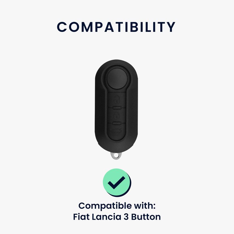 Auto si Moto - Electronice auto - Accesorii electronice auto - Husa pentru cheie auto Kwmobile pentru Fiat, Lancia Bravo, Doblo, Ducato, Panda, anti-alunecare, TPU, negru - Infinity.ro
