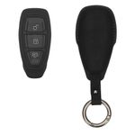 Auto si Moto - Electronice auto - Accesorii electronice auto - Husa pentru cheie auto Kwmobile pentru Ford Fiesta IV, Focus III, Galaxy, Fusion, anti-alunecare, piele ecologica, negru - Infinity.ro
