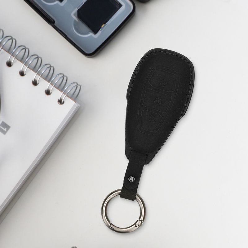 Auto si Moto - Electronice auto - Accesorii electronice auto - Husa pentru cheie auto Kwmobile pentru Ford Fiesta IV, Focus III, Galaxy, Fusion, anti-alunecare, piele ecologica, negru - Infinity.ro