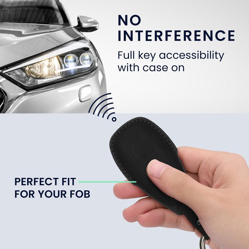 Auto si Moto - Electronice auto - Accesorii electronice auto - Husa pentru cheie auto Kwmobile pentru Ford Fiesta IV, Focus III, Galaxy, Fusion, anti-alunecare, piele ecologica, negru - Infinity.ro