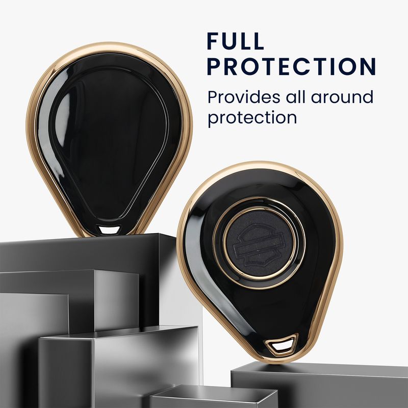 Auto si Moto - Electronice auto - Accesorii electronice auto - Husa pentru cheie auto Kwmobile pentru Harley-Davidson, protectie la zgarieturi, protectie la praf, TPU, negru, auriu - Infinity.ro