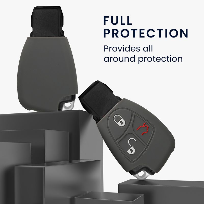 Auto si Moto - Electronice auto - Accesorii electronice auto - Husa pentru cheie auto Kwmobile pentru Mercedes-Benz A-Klasse W169, B W245 T245, C, CL, anti-alunecare, TPU, gri - Infinity.ro
