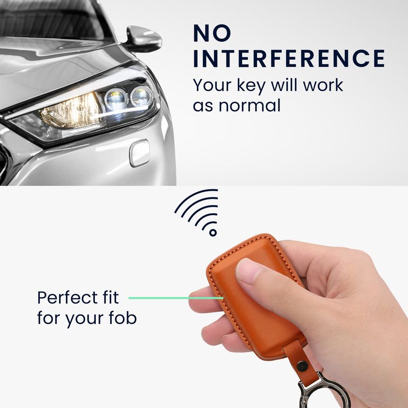 Auto si Moto - Electronice auto - Accesorii electronice auto - Husa pentru cheie auto Kwmobile pentru Mazda 3 6 CX-30 CX-50 CX-60 CX-90, prindere cu inel, piele naturala, maro - Infinity.ro