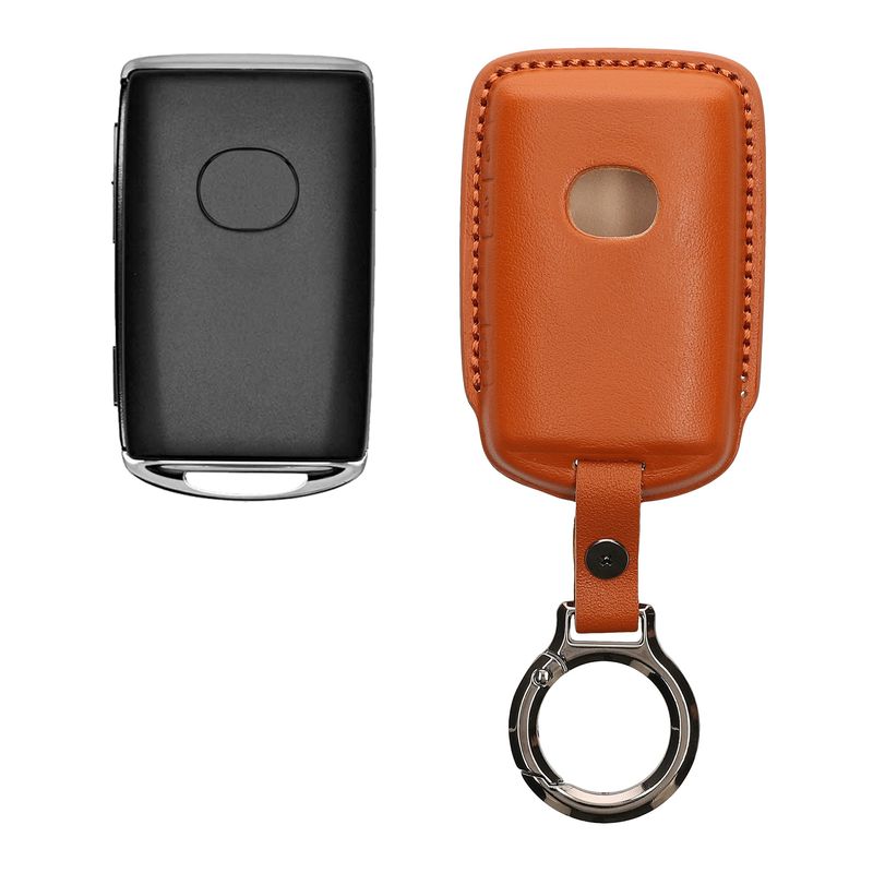 Auto si Moto - Electronice auto - Accesorii electronice auto - Husa pentru cheie auto Kwmobile pentru Mazda 3 6 CX-30 CX-50 CX-60 CX-90, prindere cu inel, piele naturala, maro - Infinity.ro
