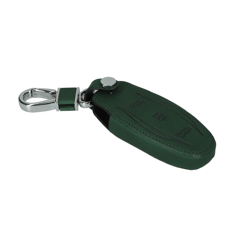 Auto si Moto - Electronice auto - Accesorii electronice auto - Husa pentru cheie auto Kwmobile pentru Tesla Model Y, Model 3, anti-alunecare, piele ecologica, verde - Infinity.ro