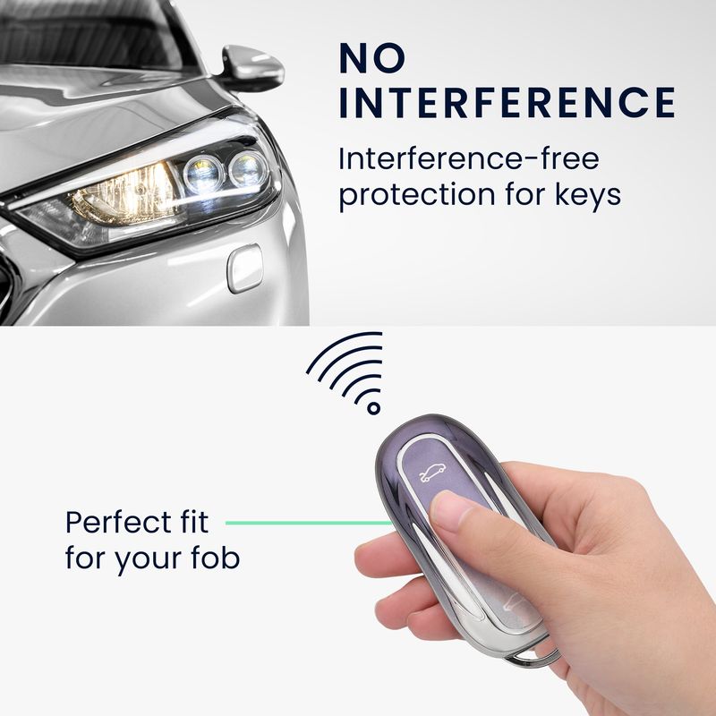 Auto si Moto - Electronice auto - Accesorii electronice auto - Husa pentru cheie auto Kwmobile pentru Tesla Model X, anti-alunecare, TPU, gri, argintiu - Infinity.ro