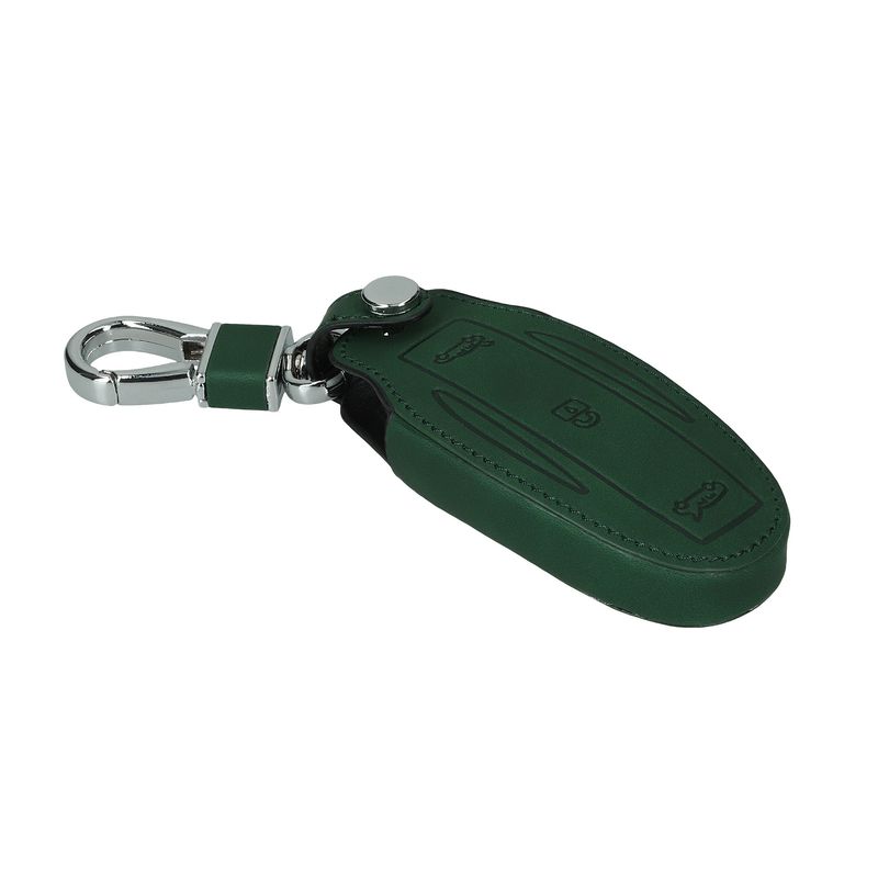Auto si Moto - Electronice auto - Accesorii electronice auto - Husa pentru cheie auto Kwmobile pentru Tesla Model X, anti-alunecare, piele ecologica, verde - Infinity.ro