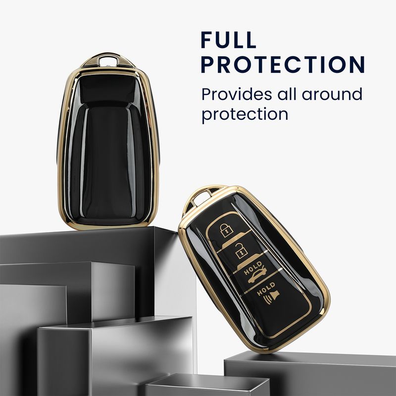 Auto si Moto - Electronice auto - Accesorii electronice auto - Husa pentru cheie auto Kwmobile pentru Toyota 2020-2024 Highlander, anti-alunecare, TPU, negru, auriu - Infinity.ro
