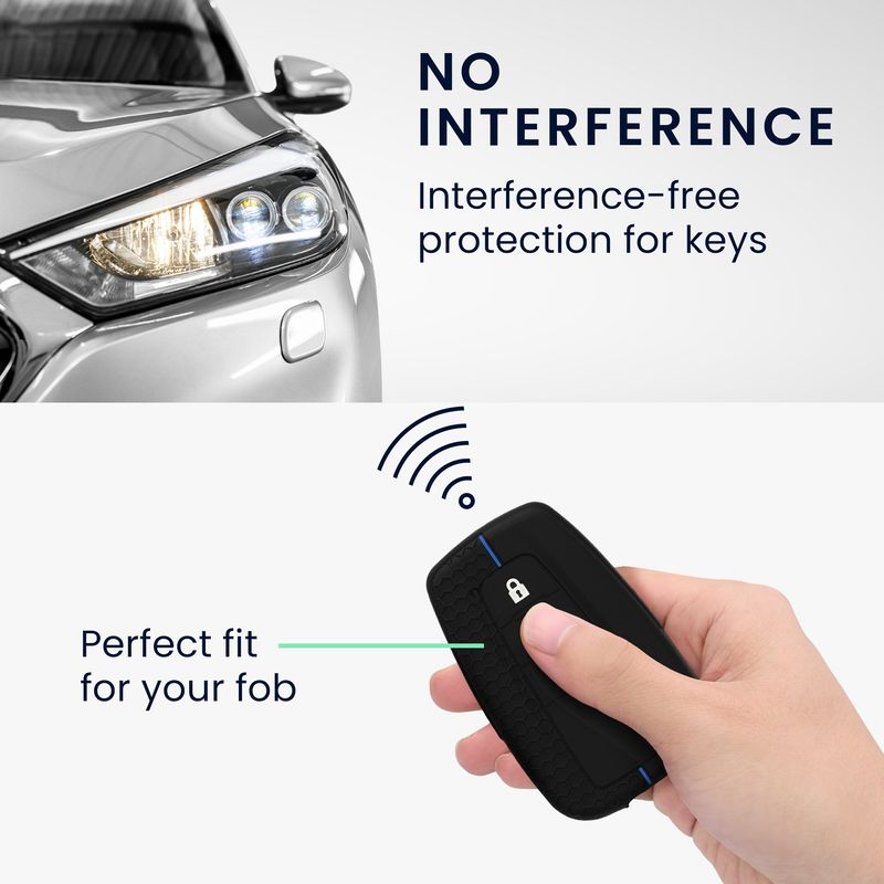 Auto si Moto - Electronice auto - Accesorii electronice auto - Husa pentru cheie auto Kwmobile pentru Toyota RAV4, Prius, Camry, Corolla, anti-alunecare, TPU, negru, albastru - Infinity.ro