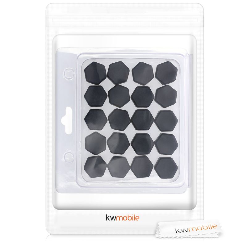 Auto si Moto - Electronice auto - Accesorii electronice auto - Set 20 capace prezoane Kwmobile, protectie la praf, protectie prezoane, silicon, negru - Infinity.ro