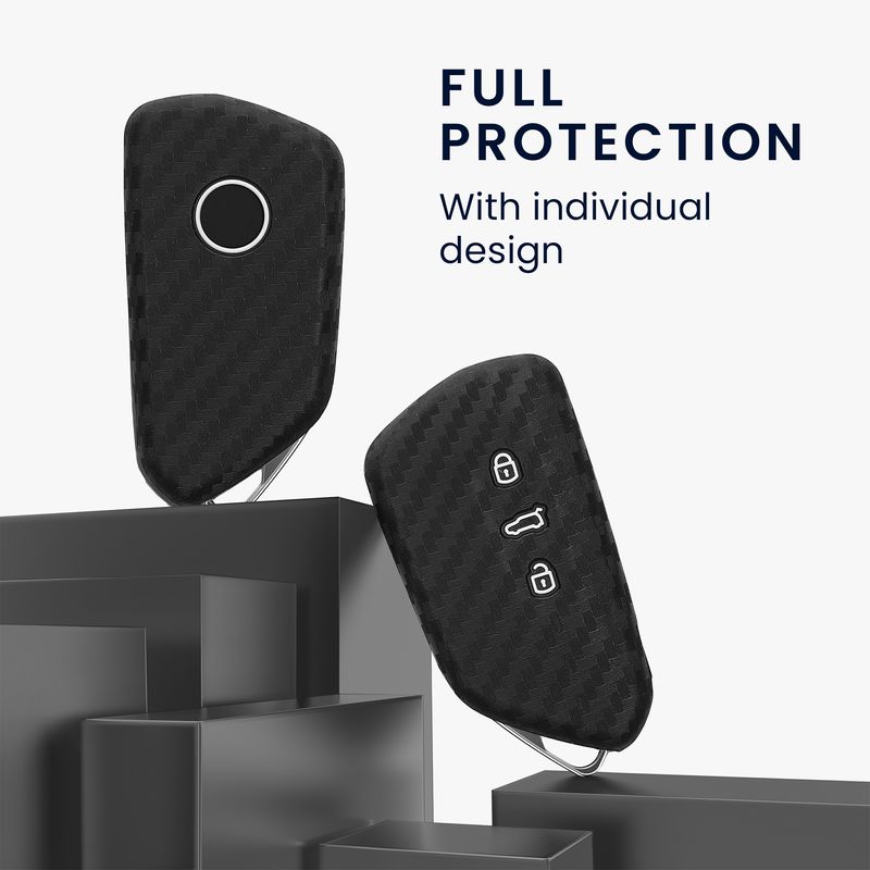 Auto si Moto - Electronice auto - Accesorii electronice auto - Husa pentru cheie auto Kwmobile pentru VW, SEAT Golf 8 (inclusiv GTE, GTI), ID.3, ID.4, ID.5, anti-alunecare, TPU, negru - Infinity.ro
