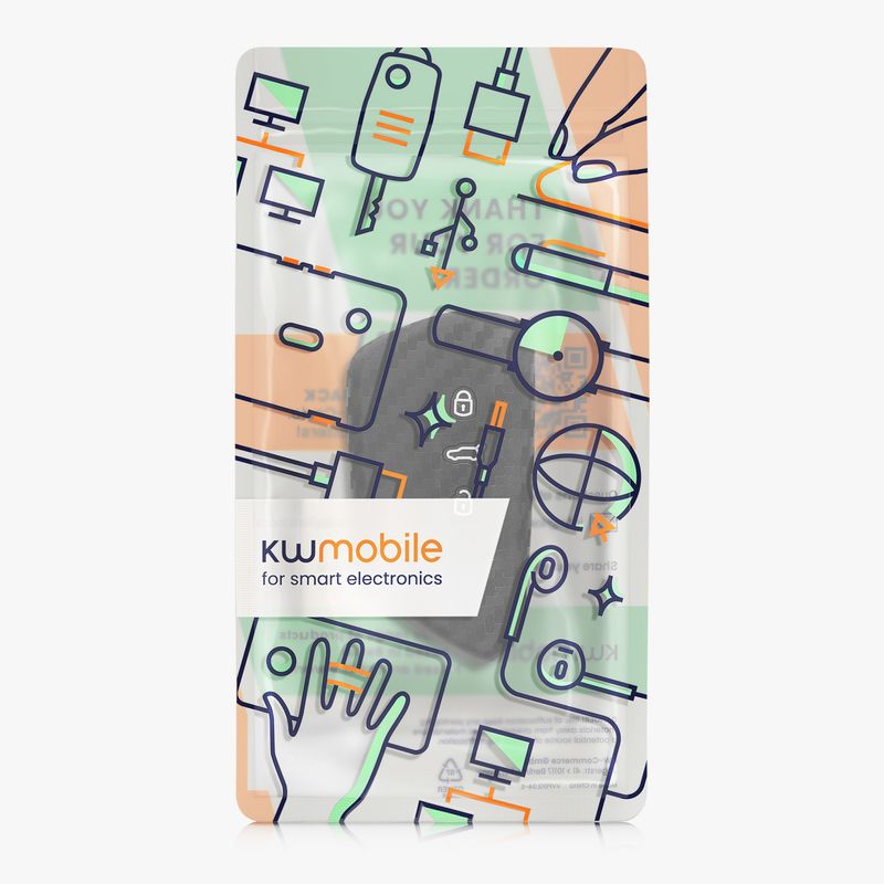 Auto si Moto - Electronice auto - Accesorii electronice auto - Husa pentru cheie auto Kwmobile pentru VW, SEAT Golf 8 (inclusiv GTE, GTI), ID.3, ID.4, ID.5, anti-alunecare, TPU, negru - Infinity.ro
