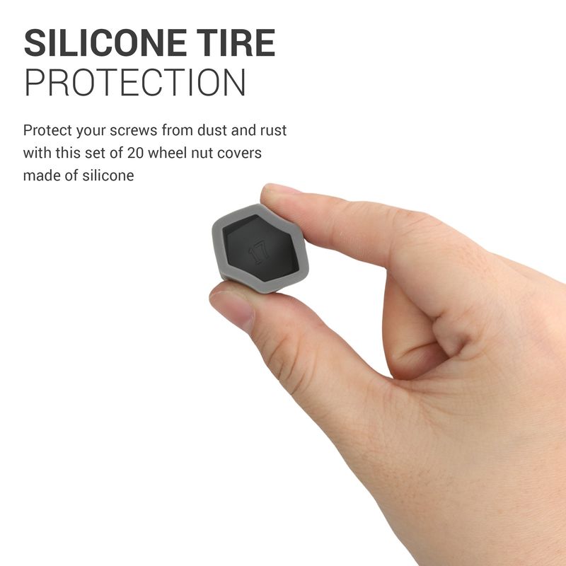 Auto si Moto - Electronice auto - Accesorii electronice auto - Set 20 capace prezoane Kwmobile, protectie la praf, silicon, gri - Infinity.ro