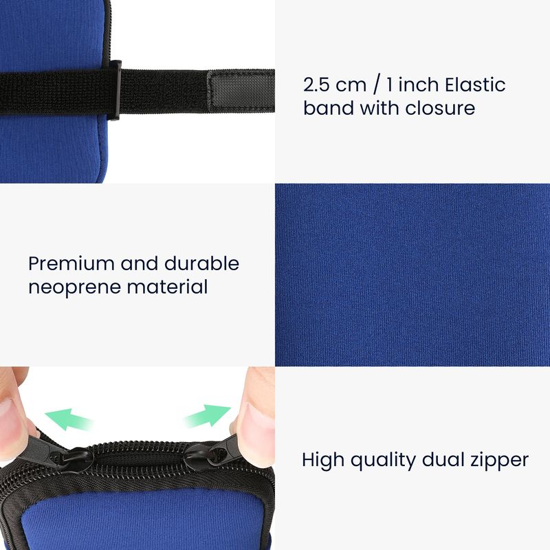 Casa si Gradina - Bucatarie si vesela - Cani si pahare - Sticle - Set 2 genti pentru sticle Kwmobile, organizare, fermoar, neopren, albastru si portocaliu - Infinity.ro